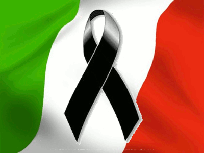 bandiera italia lutto