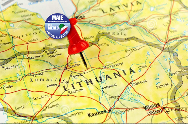 mappa della lituania con il perno 40998036